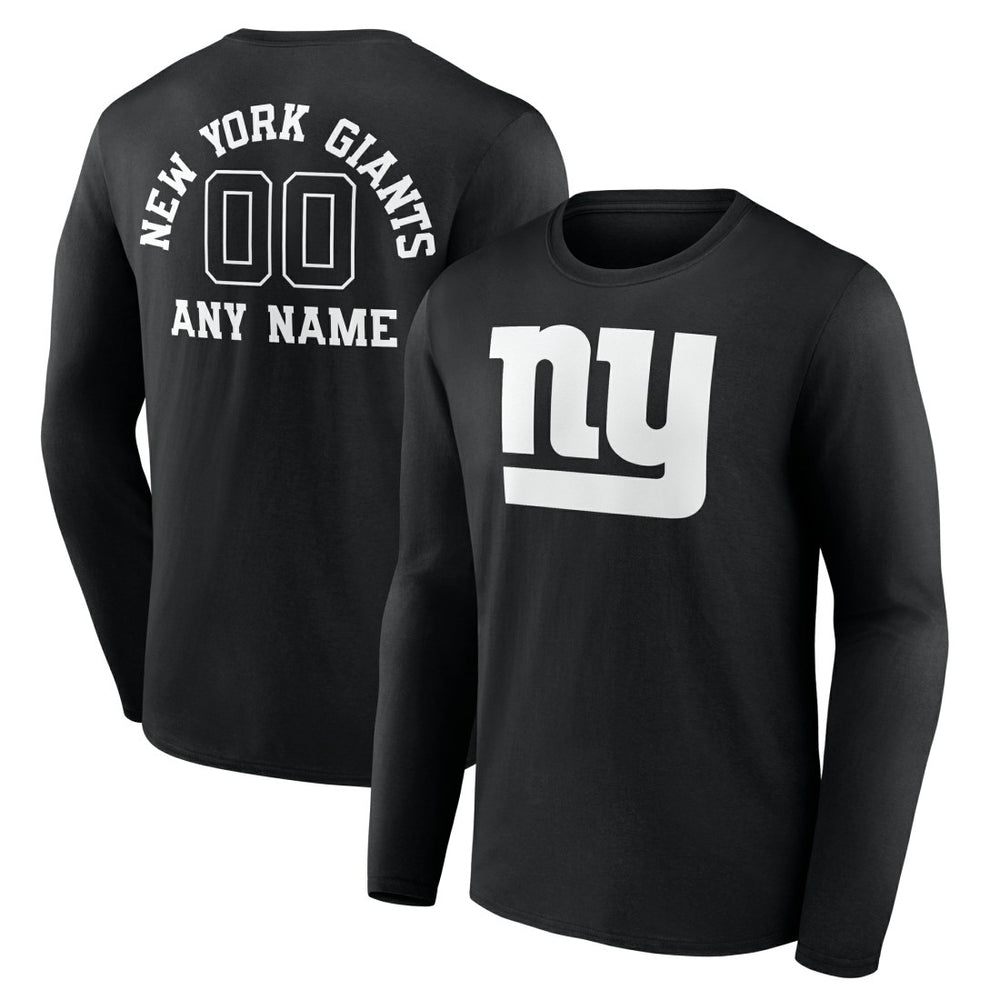 NFL New York Giants Personalized Name & Number Monochrome Long Sleeve T-Shirt