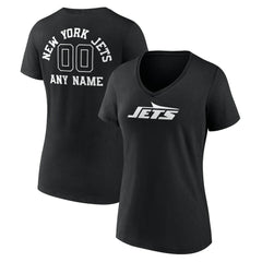 NFL New York Jets Women's Personalized Name & Number Monochrome V-Neck T-Shirt