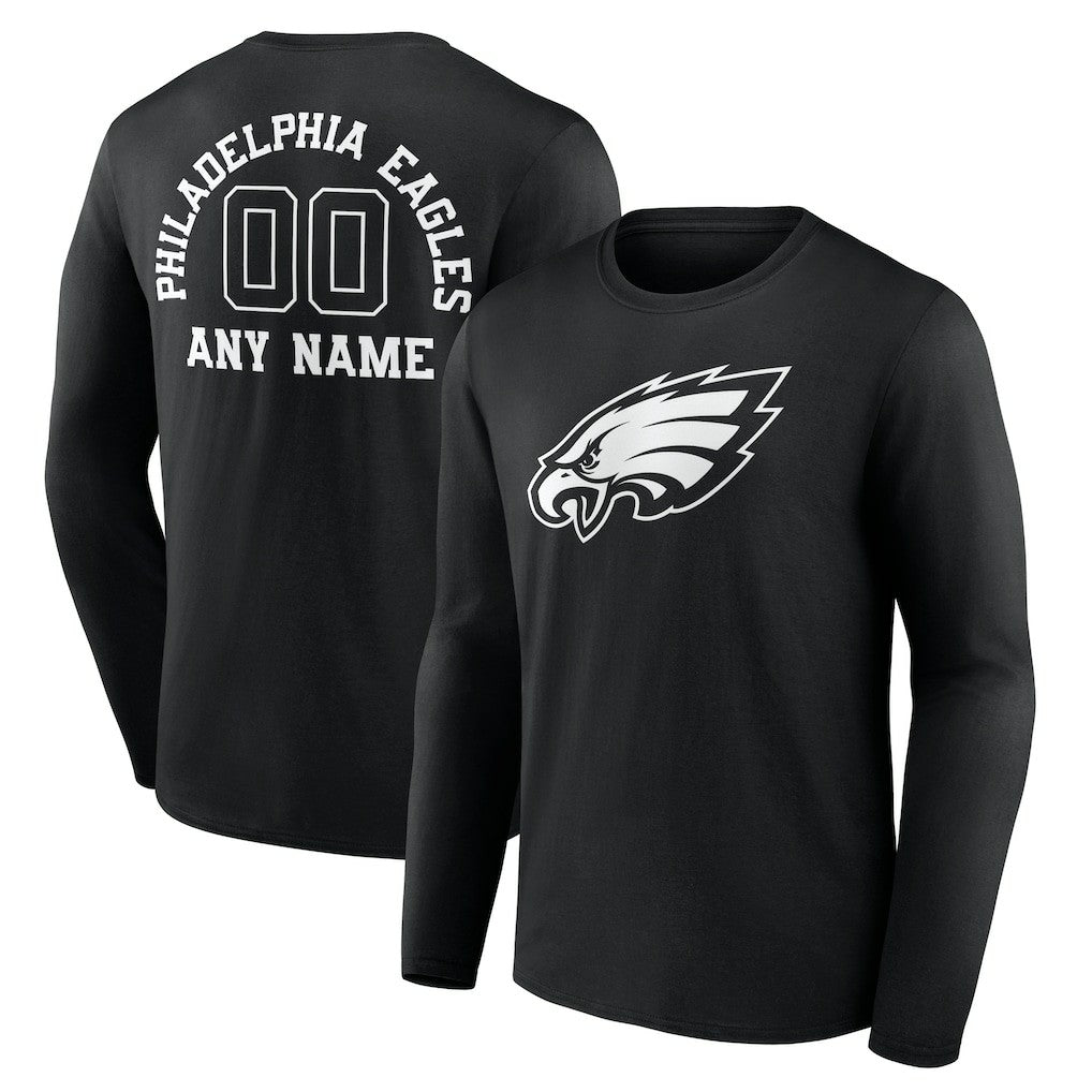 NFL Philadelphia Eagles Personalized Name & Number Monochrome Long Sleeve T-Shirt