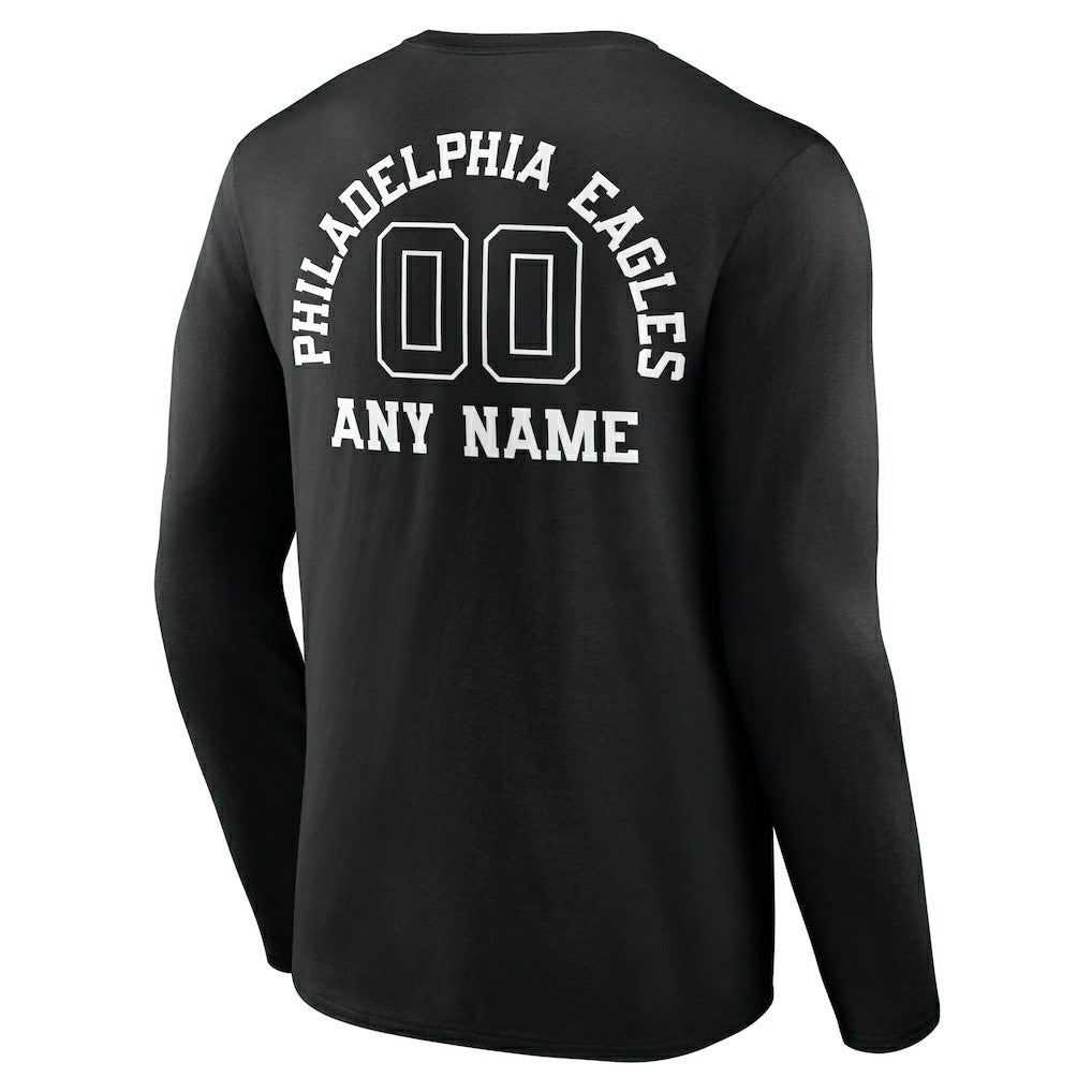 NFL Philadelphia Eagles Personalized Name & Number Monochrome Long Sleeve T-Shirt