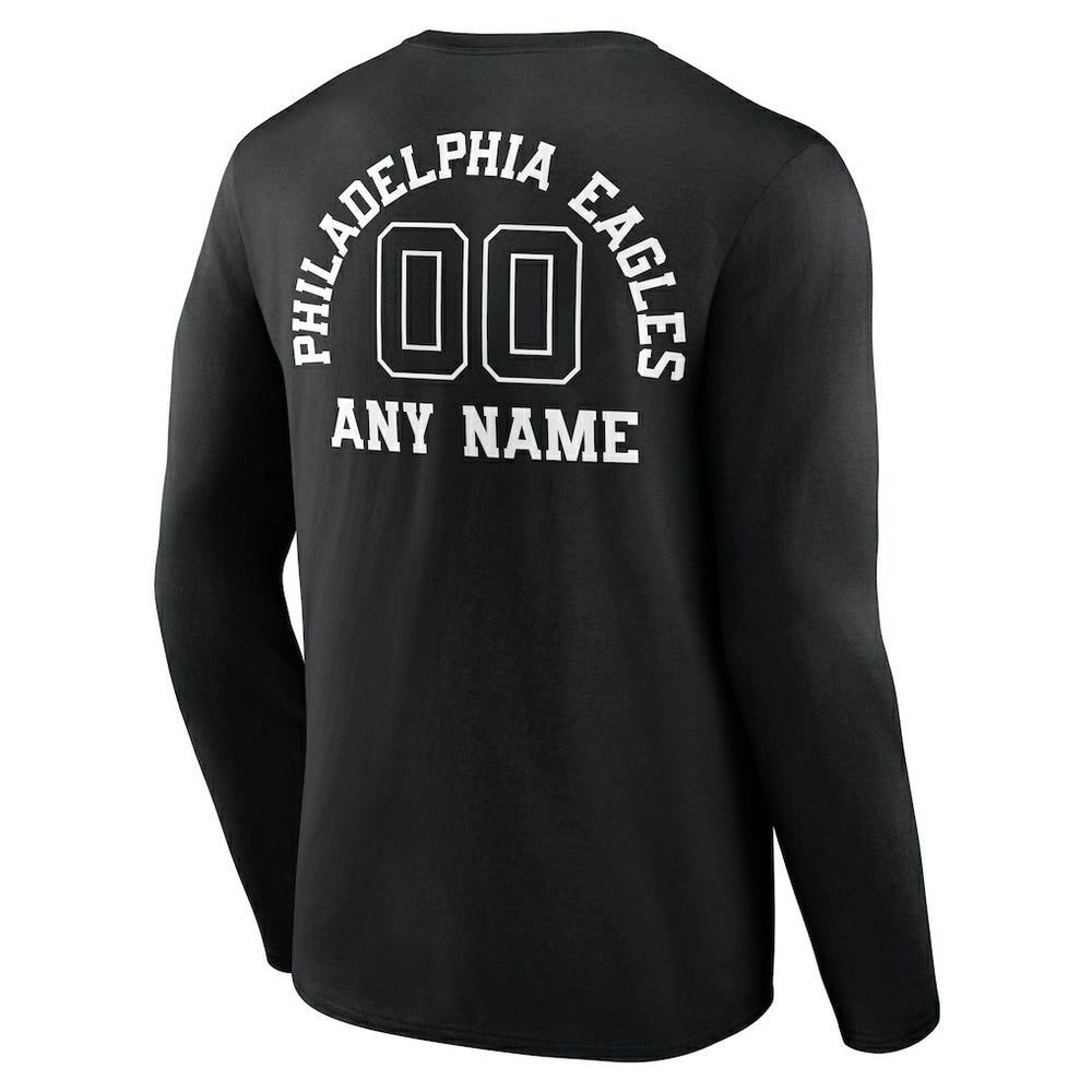 NFL Philadelphia Eagles Personalized Name & Number Monochrome Long Sleeve T-Shirt