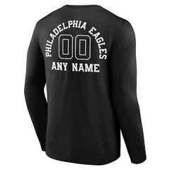 NFL Philadelphia Eagles Personalized Name & Number Monochrome Long Sleeve T-Shirt