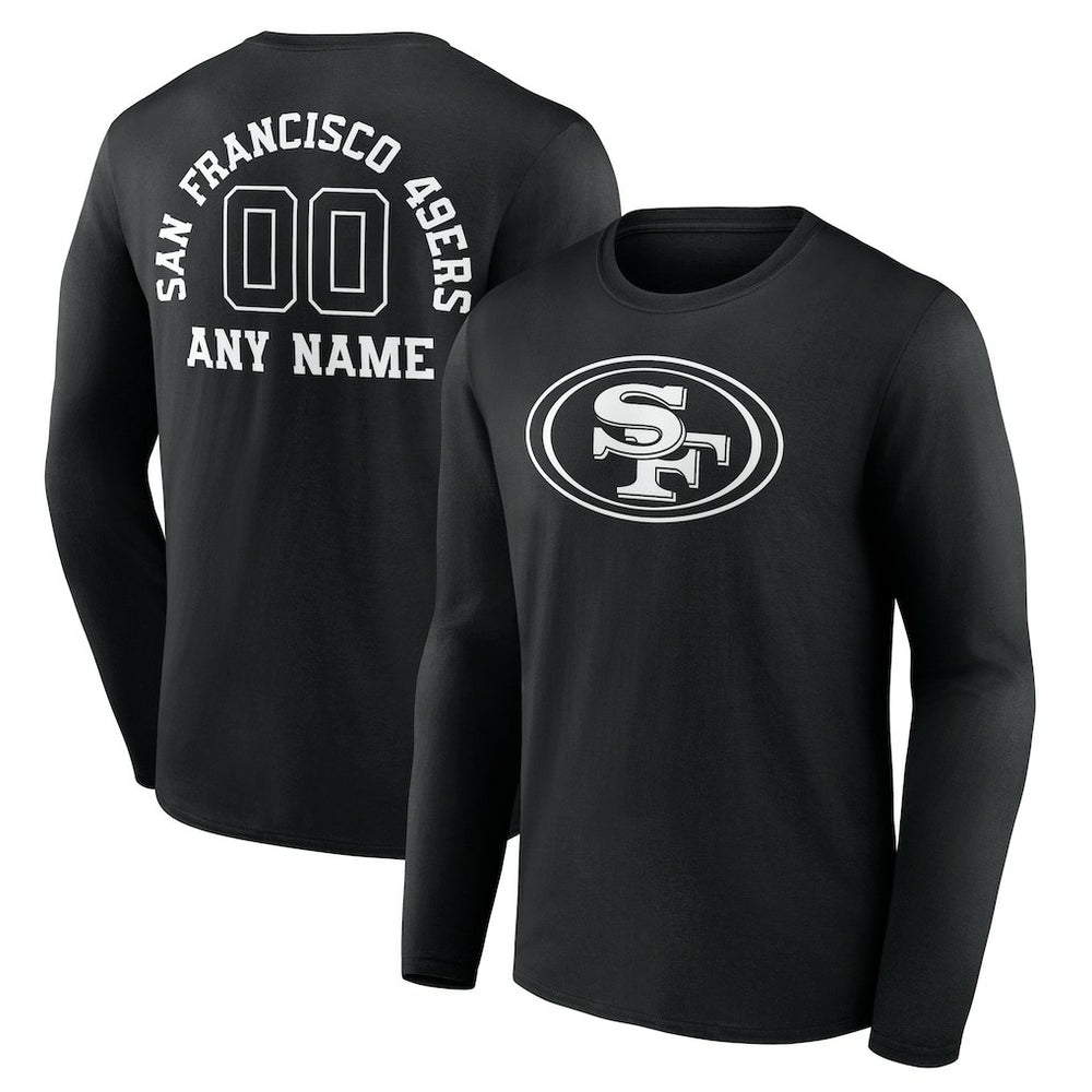 NFL San Francisco 49ers Personalized Name & Number Monochrome Long Sleeve T-Shirt