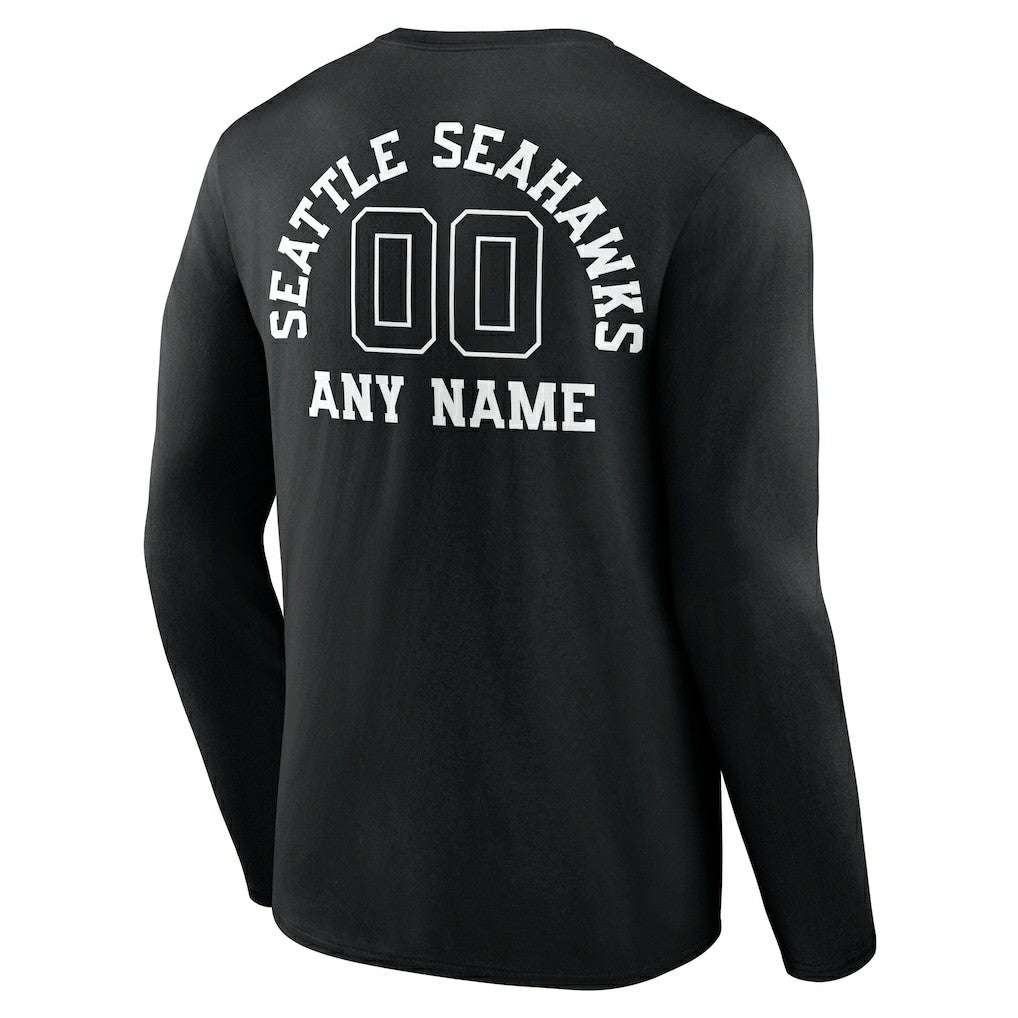 NFL Seattle Seahawks Personalized Name & Number Monochrome Long Sleeve T-Shirt
