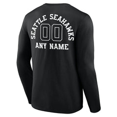 NFL Seattle Seahawks Personalized Name & Number Monochrome Long Sleeve T-Shirt