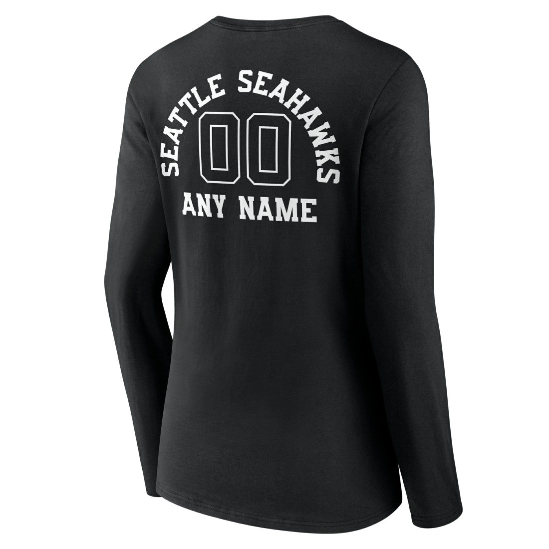 NFL Seattle Seahawks Women's Personalized Name & Number Monochrome Long Sleeve V-Neck T-Shirt