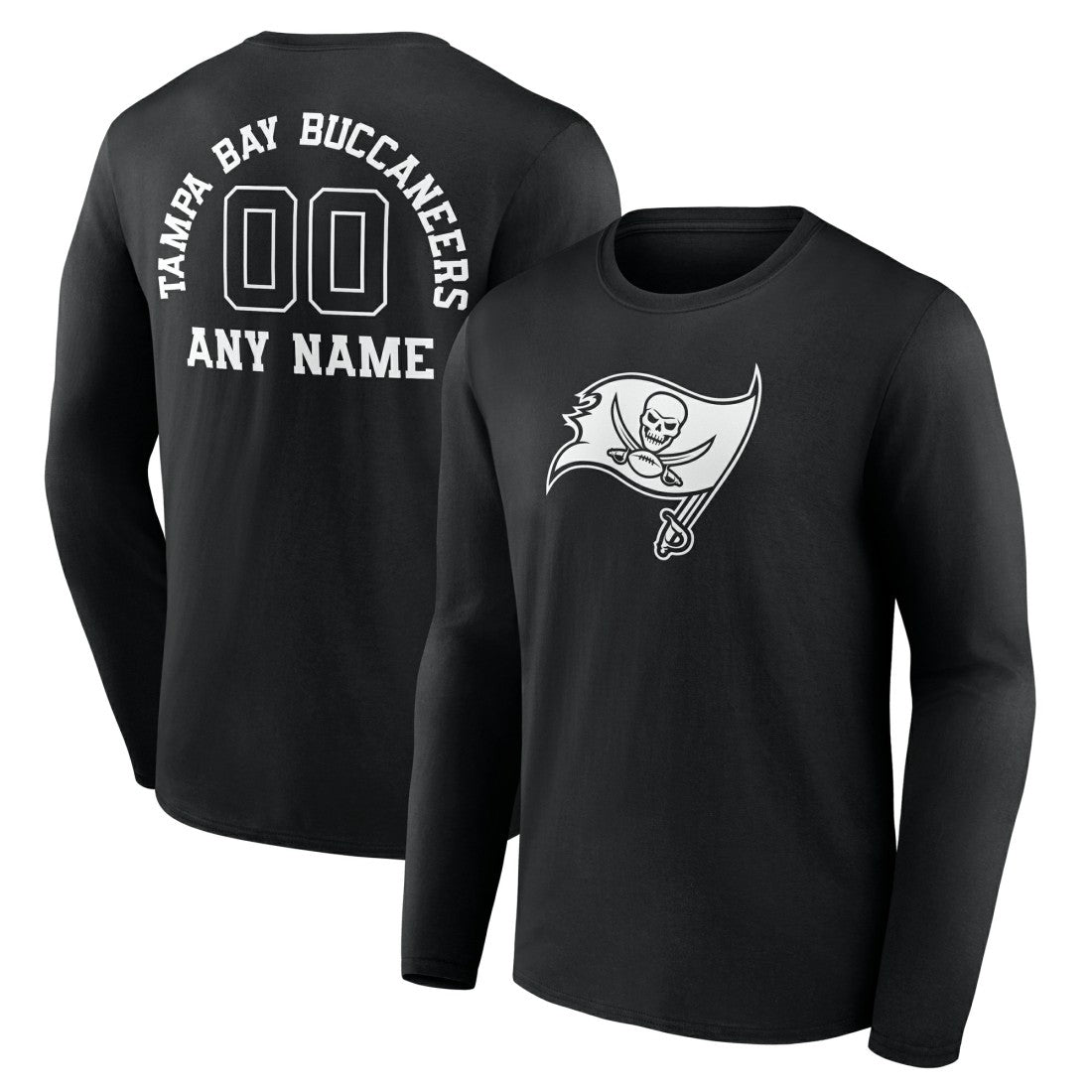 NFL Tampa Bay Buccaneers Personalized Name & Number Monochrome Long Sleeve T-Shirt