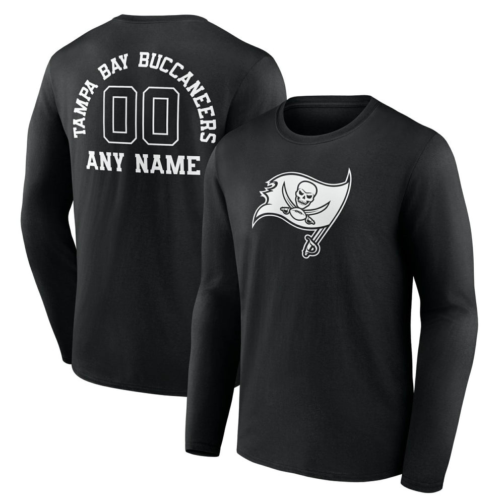 NFL Tampa Bay Buccaneers Personalized Name & Number Monochrome Long Sleeve T-Shirt
