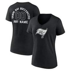 NFL Tampa Bay Buccaneers Women's Personalized Name & Number Monochrome V-Neck T-Shirt