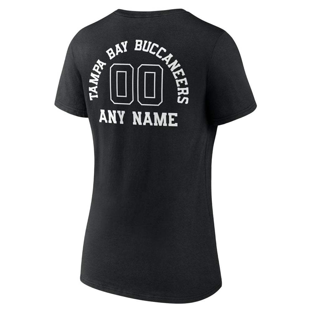 NFL Tampa Bay Buccaneers Women's Personalized Name & Number Monochrome V-Neck T-Shirt