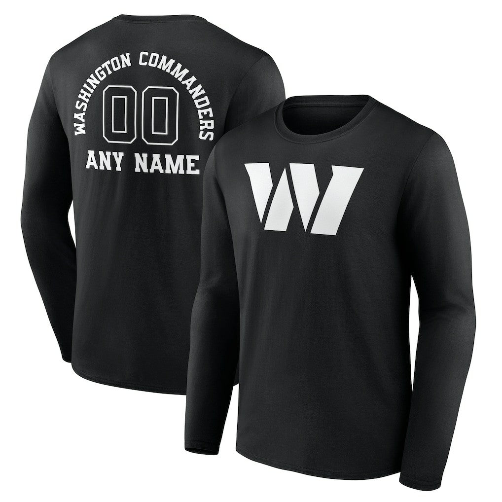 NFL Washington Commanders Personalized Name & Number Monochrome Long Sleeve T-Shirt