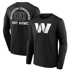 NFL Washington Commanders Personalized Name & Number Monochrome Long Sleeve T-Shirt