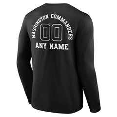 NFL Washington Commanders Personalized Name & Number Monochrome Long Sleeve T-Shirt
