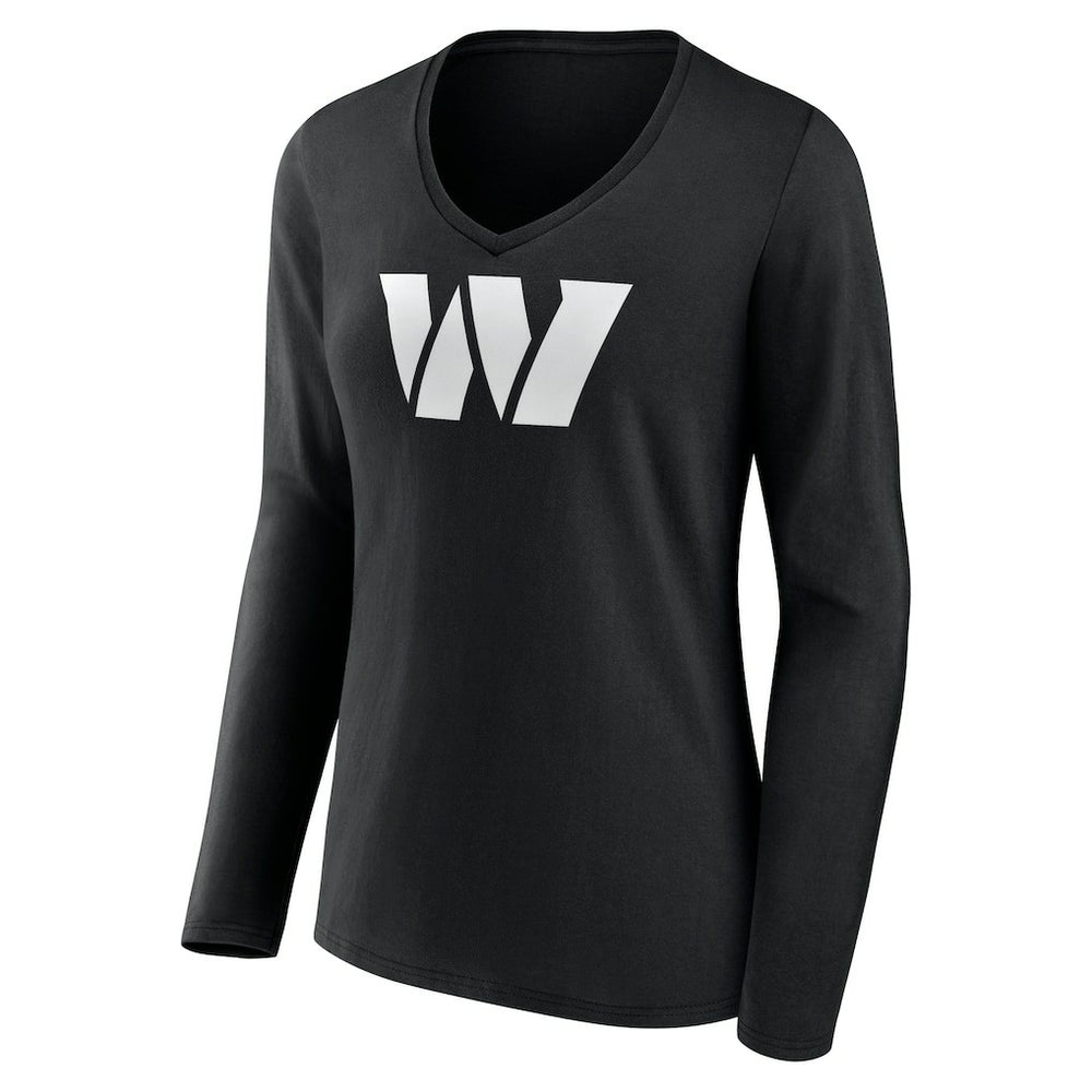 NFL Washington Commanders Women's Personalized Name & Number Monochrome Long Sleeve V-Neck T-Shirt