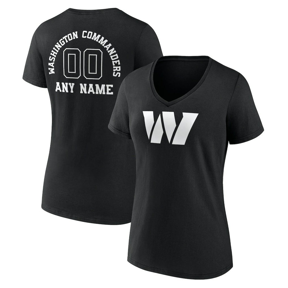 NFL Washington Commanders Women's Personalized Name & Number Monochrome V-Neck T-Shirt