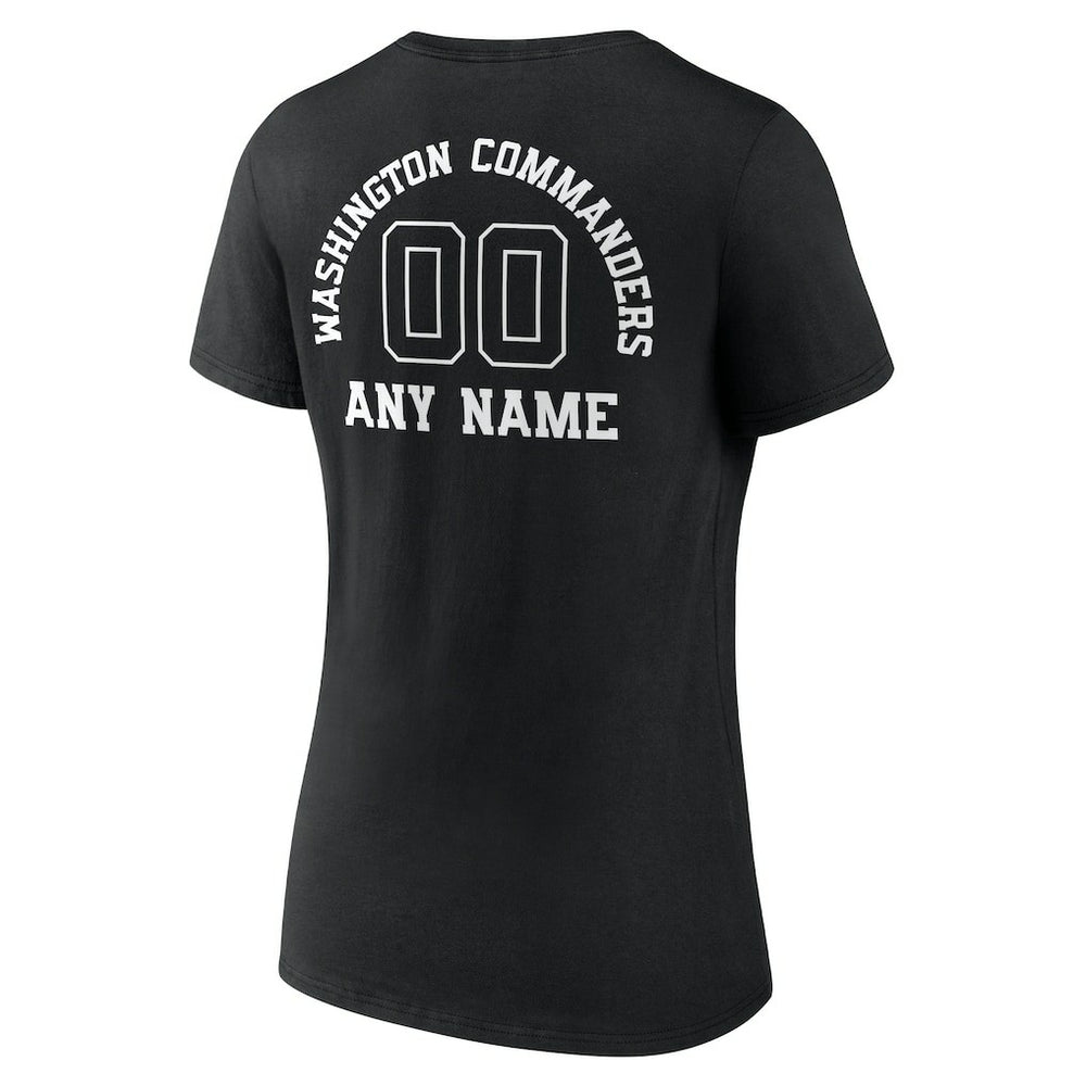 NFL Washington Commanders Women's Personalized Name & Number Monochrome V-Neck T-Shirt