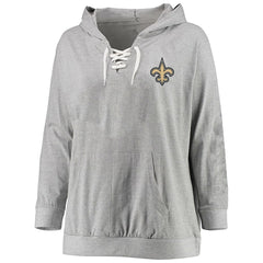 NFL New Orleans Saints Women's Plus Size Lace-up Pullover Hoodie
