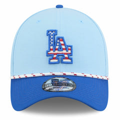 Los Angeles Dodgers 2025 Fourth of July 39THIRTY Flex Hat - Light Blue/Royal | New Era