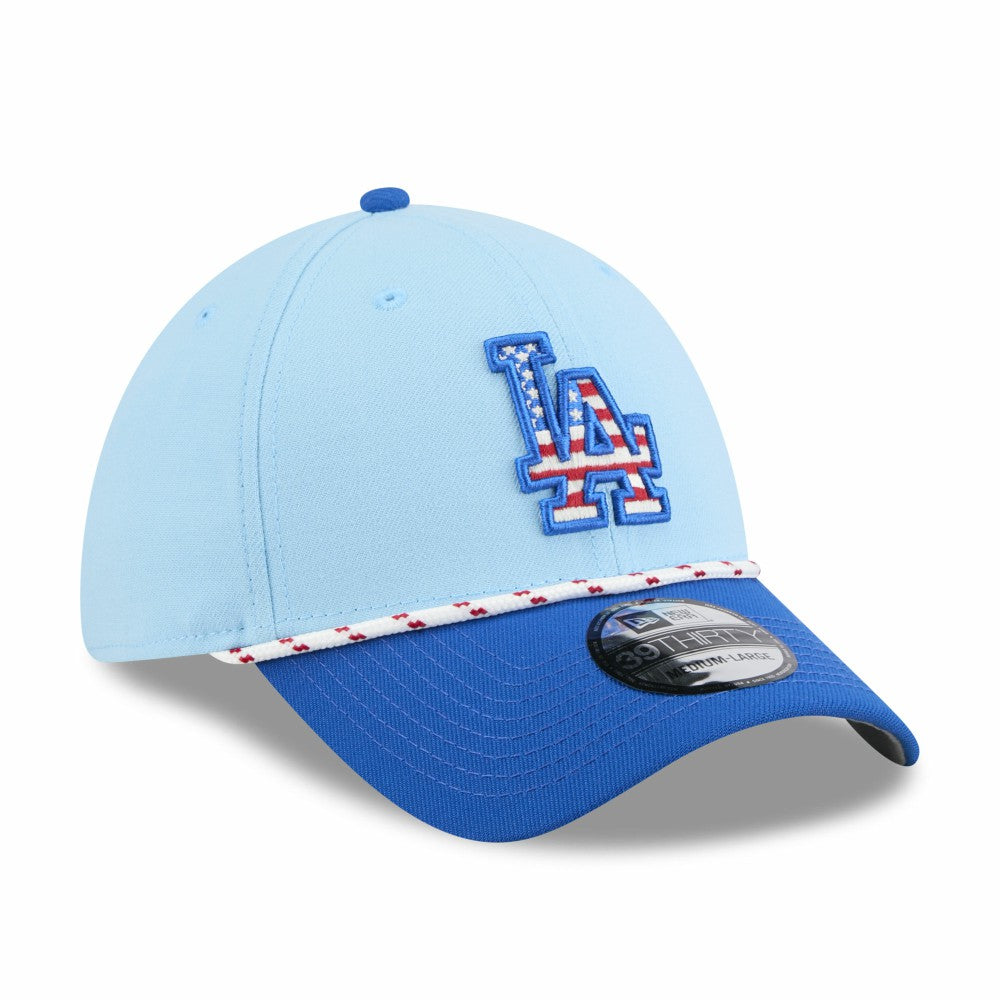 Los Angeles Dodgers 2025 Fourth of July 39THIRTY Flex Hat - Light Blue/Royal | New Era