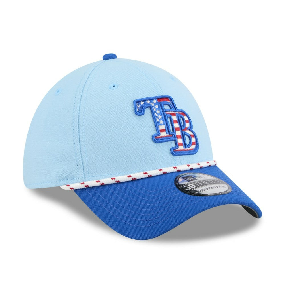 Tampa Bay Rays 2025 Fourth of July 39THIRTY Flex Hat - Light Blue/Blue | New Era