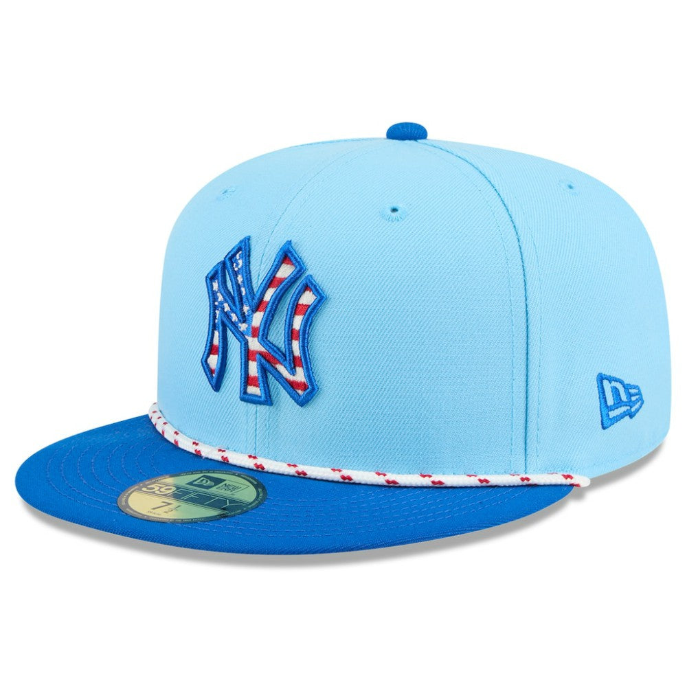 New York Yankees 2025 Fourth of July 59FIFTY Fitted Hat - Light Blue/Blue | New Era