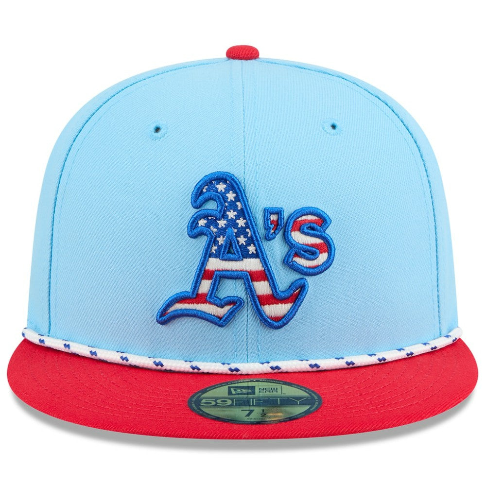 Athletics 2025 Fourth of July 59FIFTY Fitted Hat - Light Blue/Red | New Era