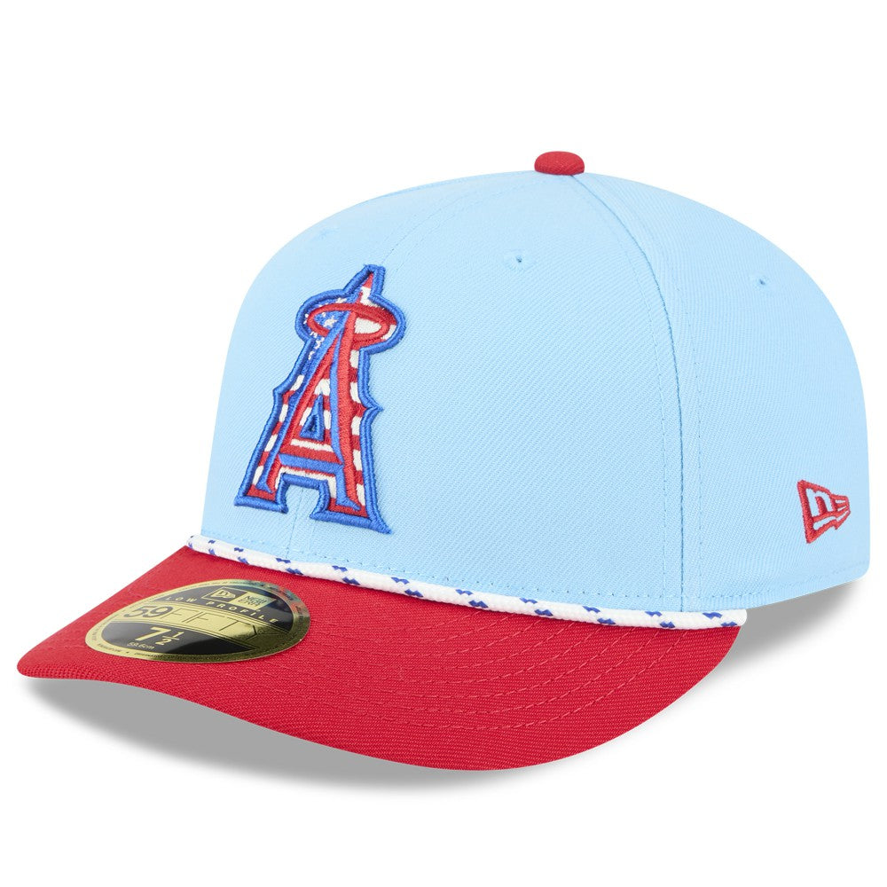 Los Angeles Angels 2025 Fourth of July Low Profile 59FIFTY Fitted Hat - Light Blue/Red | New Era