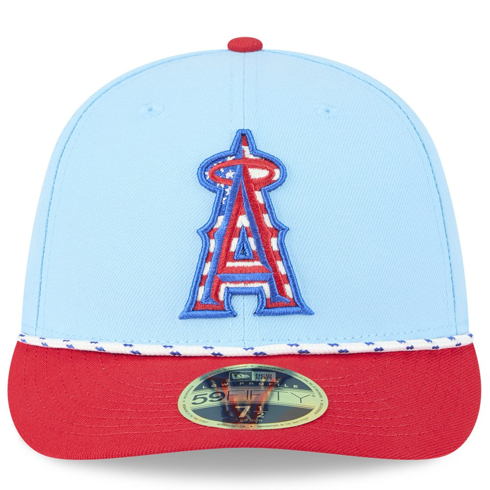 Los Angeles Angels 2025 Fourth of July Low Profile 59FIFTY Fitted Hat - Light Blue/Red | New Era