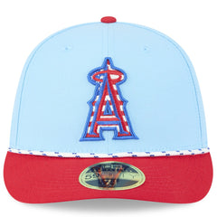 Los Angeles Angels 2025 Fourth of July Low Profile 59FIFTY Fitted Hat - Light Blue/Red | New Era