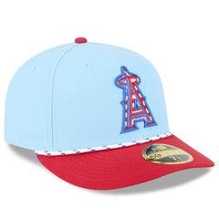 Los Angeles Angels 2025 Fourth of July Low Profile 59FIFTY Fitted Hat - Light Blue/Red | New Era