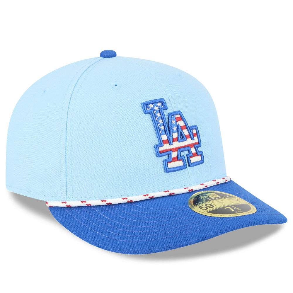 Los Angeles Dodgers 2025 Fourth of July Low Profile 59FIFTY Fitted Hat - Light Blue/Royal | New Era