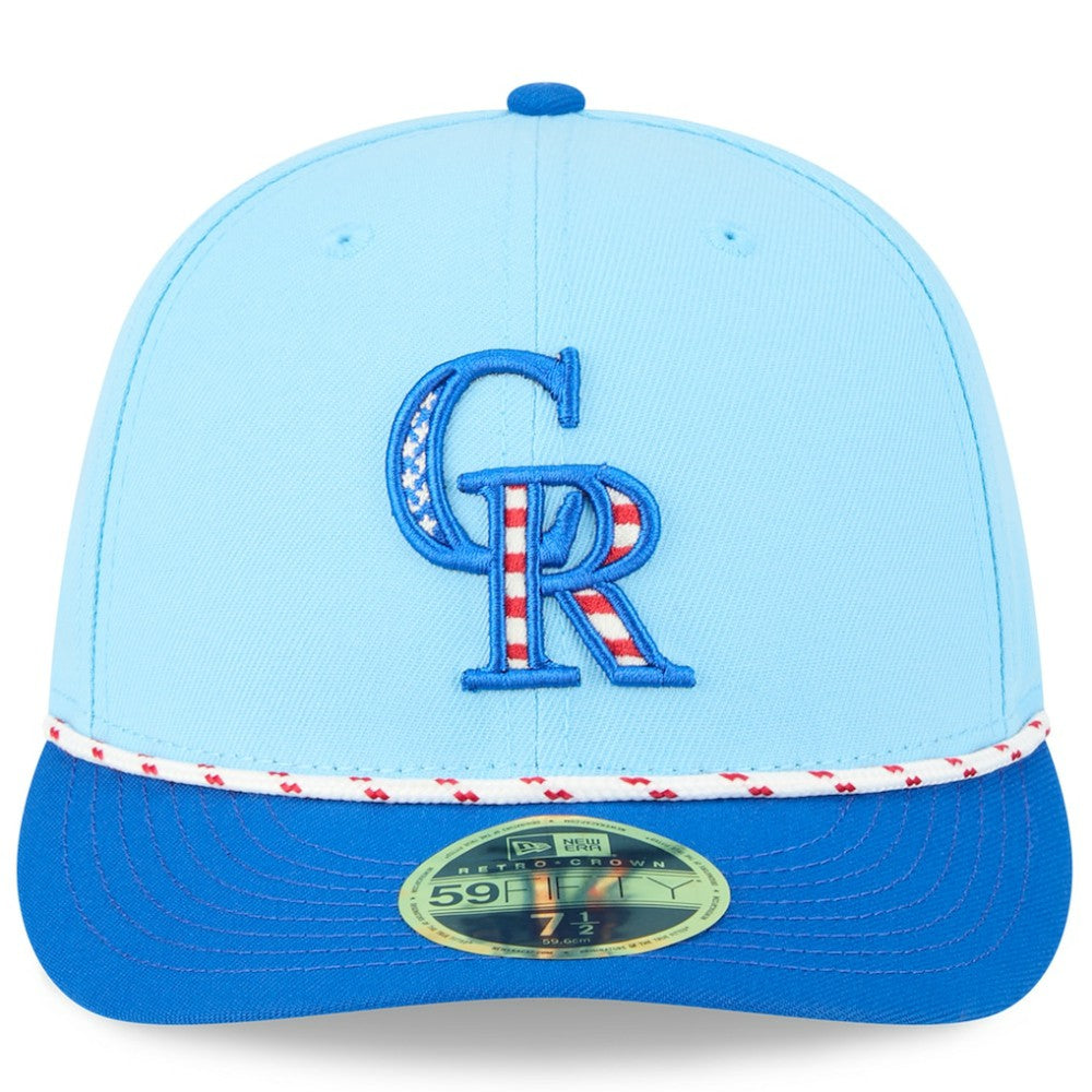Colorado Rockies 2025 Fourth of July Low Profile 59FIFTY Fitted Hat - Light Blue/Blue | New Era