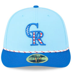 Colorado Rockies 2025 Fourth of July Low Profile 59FIFTY Fitted Hat - Light Blue/Blue | New Era