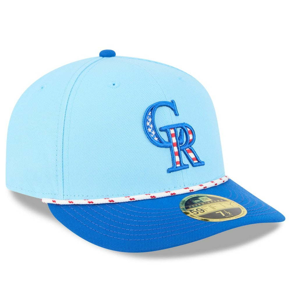 Colorado Rockies 2025 Fourth of July Low Profile 59FIFTY Fitted Hat - Light Blue/Blue | New Era