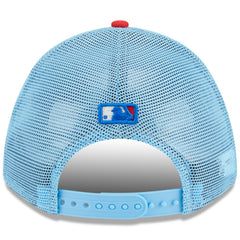 Miami Marlins 2025 Fourth of July 9FORTY A-Frame M-Crown Adjustable Trucker Hat - Light Blue/Red | New Era
