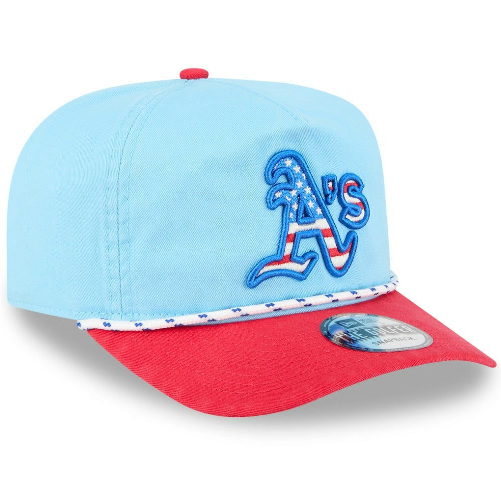 Athletics 2025 Fourth of July Golfer Snapback Hat - Light Blue/Red | New Era