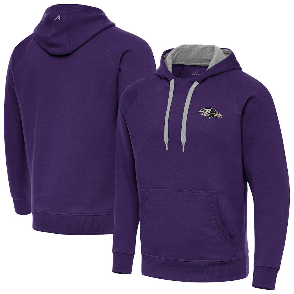 NFL Baltimore Ravens Antigua Brushed Carbon Victory Pullover Hoodie
