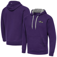 NFL Baltimore Ravens Antigua Brushed Carbon Victory Pullover Hoodie