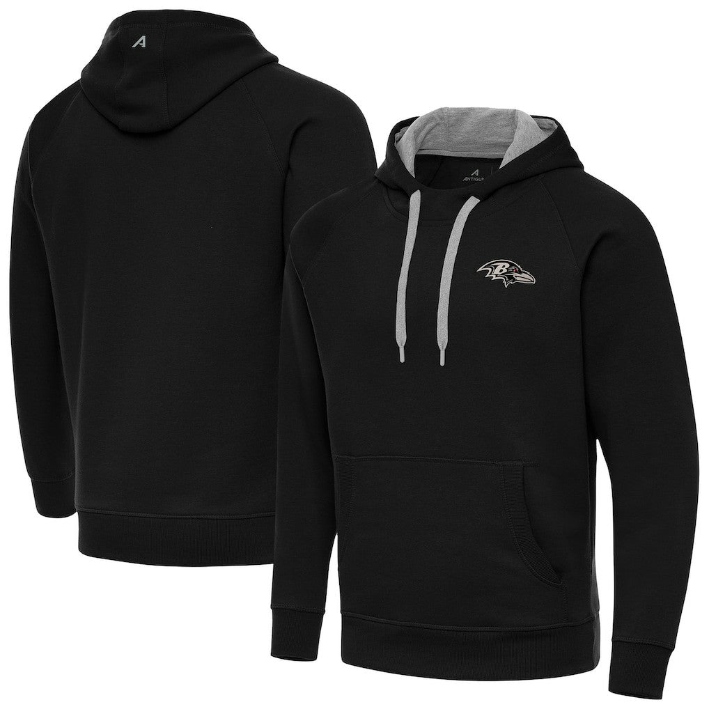 NFL Baltimore Ravens Antigua Brushed Carbon Victory Pullover Hoodie