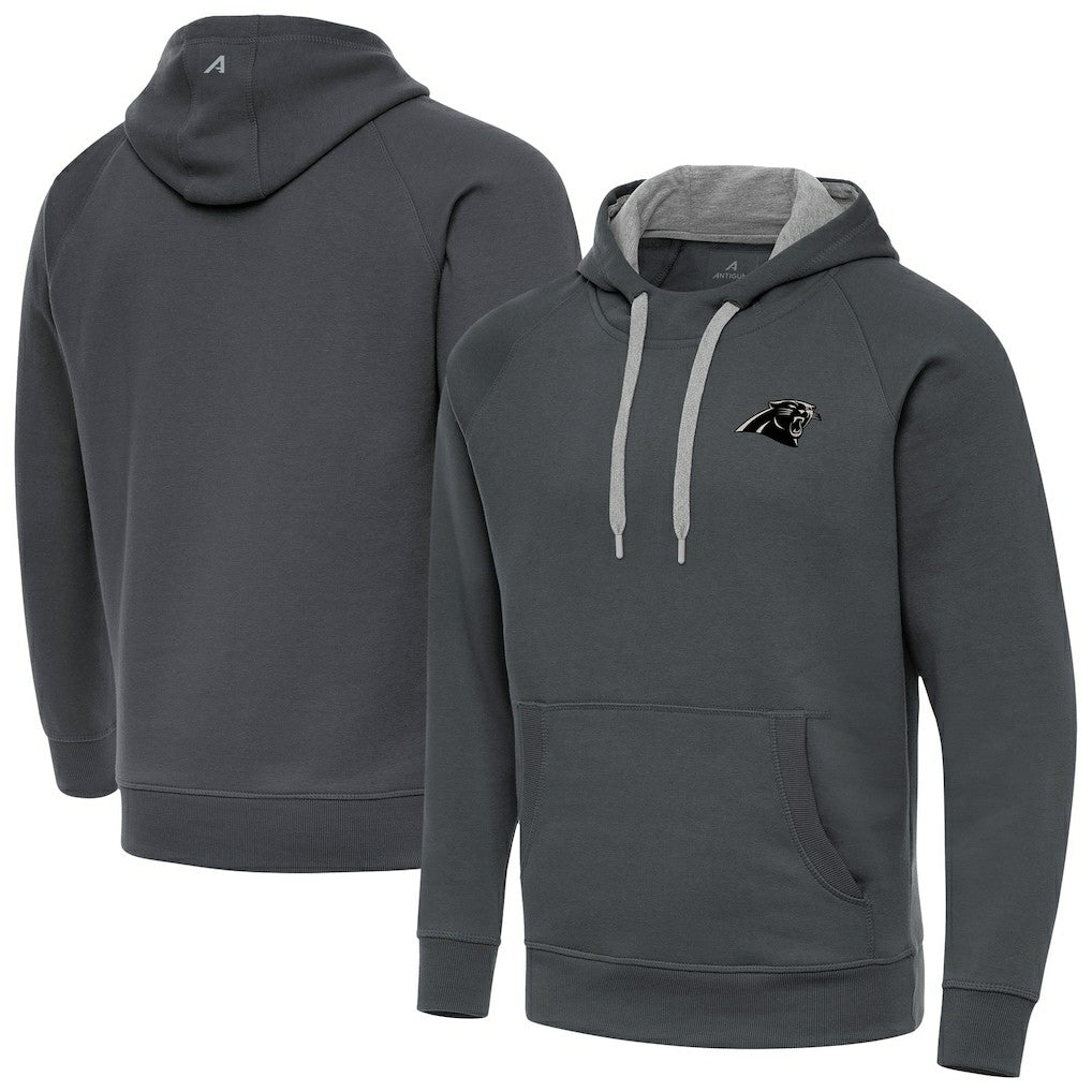 NFL Carolina Panthers Antigua Brushed Carbon Victory Pullover Hoodie