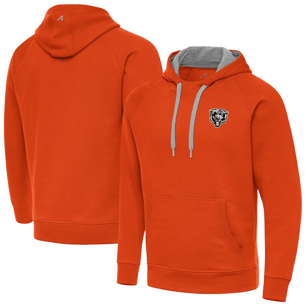 NFL Chicago Bears Antigua Brushed Carbon Victory Pullover Hoodie