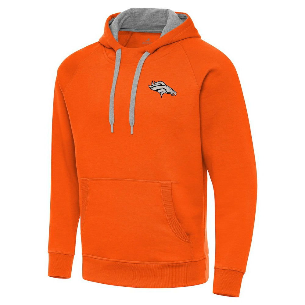 NFL Denver Broncos Antigua Brushed Carbon Victory Pullover Hoodie