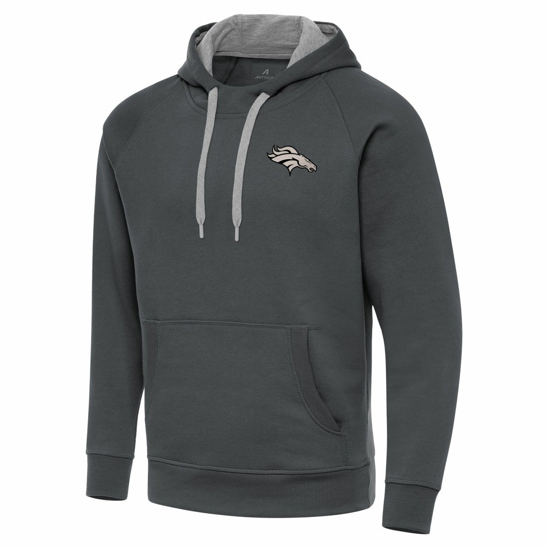 NFL Denver Broncos Antigua Brushed Carbon Victory Pullover Hoodie