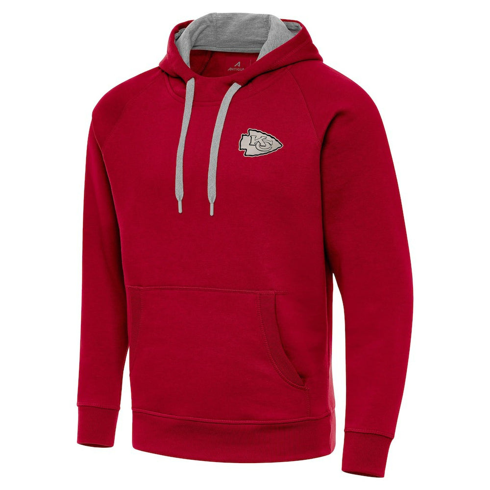 NFL Kansas City Chiefs Antigua Brushed Carbon Victory Pullover Hoodie