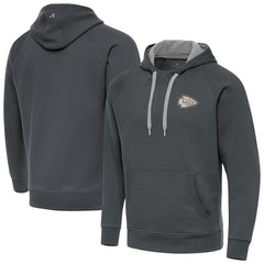 NFL Kansas City Chiefs Antigua Brushed Carbon Victory Pullover Hoodie