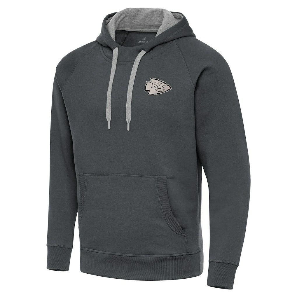 NFL Kansas City Chiefs Antigua Brushed Carbon Victory Pullover Hoodie