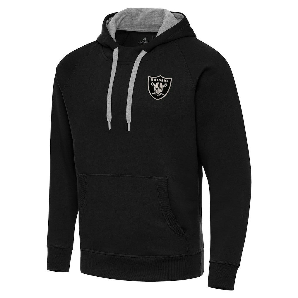 NFL Las Vegas Raiders Antigua Brushed Carbon Victory Pullover Hoodie
