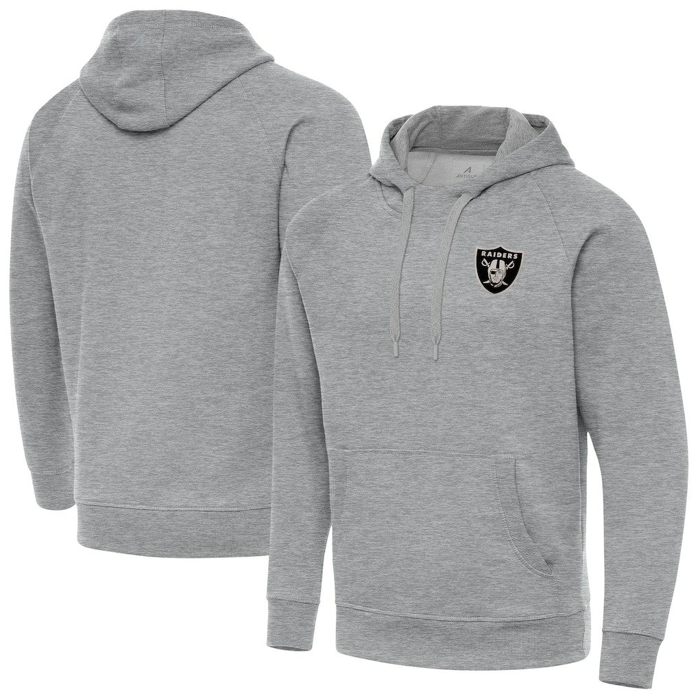 NFL Las Vegas Raiders Antigua Brushed Carbon Victory Pullover Hoodie