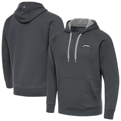 NFL Los Angeles Chargers Antigua Brushed Carbon Victory Pullover Hoodie