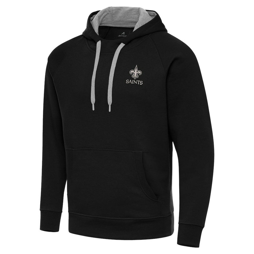 NFL New Orleans Saints Antigua Brushed Carbon Victory Pullover Hoodie